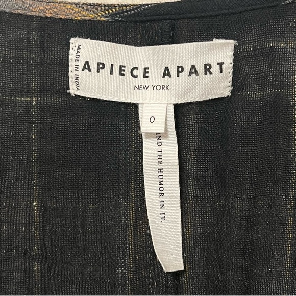 Apiece Apart Plaid Print asymmetric Knee-Length wrap Dress, gauzy cotton, sz 0 - Picture 2 of 14